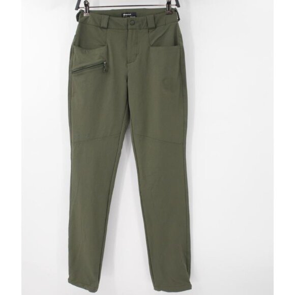 marmot pants women's 4 softshell‎ outdoor flat front green pockets nylon blend - Picture 1 of 16